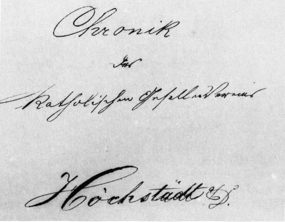 Auszug aus der handgeschriebenen Chronik von 1867